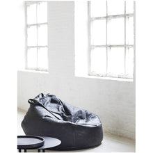 Load image into Gallery viewer, Black Leather Bean Bag