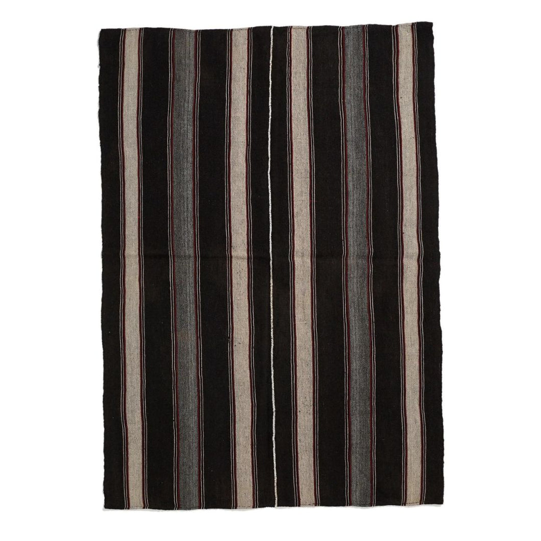 Grey & Brown Striped Kilim