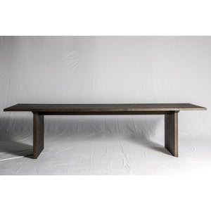 Oak Plank and Brass Dining Table