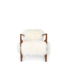 Laden Sie das Bild in den Galerie-Viewer, Sheepskin and Walnut Lounge Chair