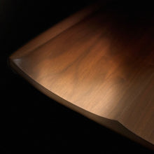 Load image into Gallery viewer, Top-down view of Conoid Chair seat highlighting smooth wood grain and finish.