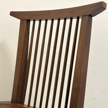 Load image into Gallery viewer, Close-up of Conoid Chair spindle details and handcrafted joinery.