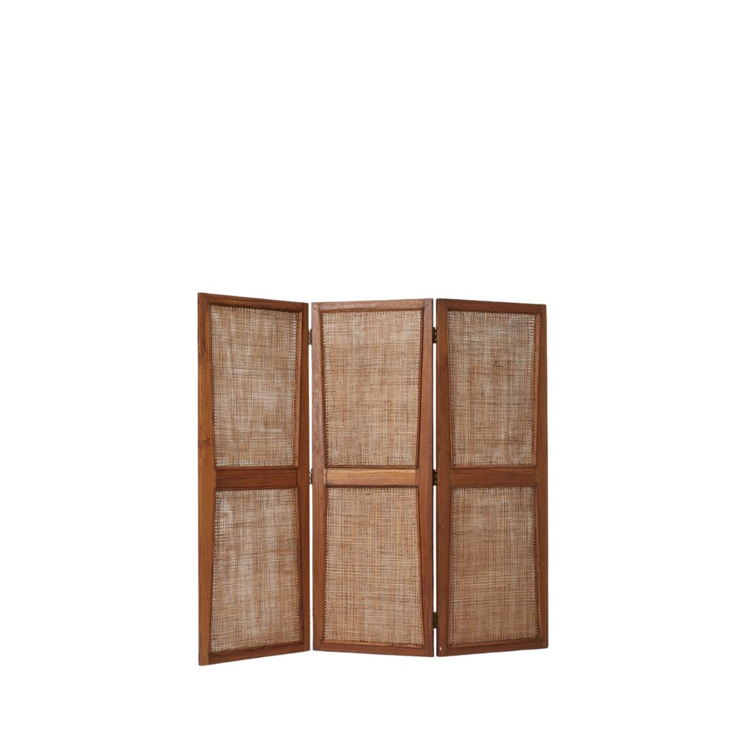 Teak and Caned Screen