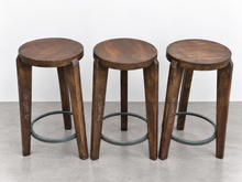 Load image into Gallery viewer, Set of 3 Teak and Iron PJ-SI-22-A Stools