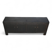 Load image into Gallery viewer, Dark wooden sideboard with four doors on a white background