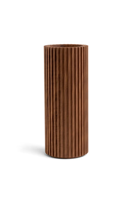 Ribbed Walnut Vase