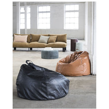 Load image into Gallery viewer, Black Leather Bean Bag